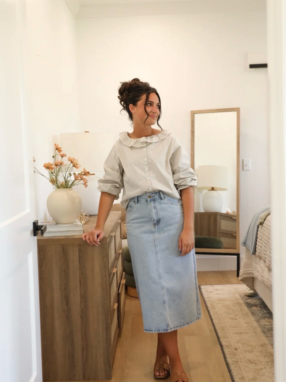 Light Blue Denim Midi Skirt - Timeless Everyday Staple